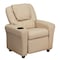 Flash Furniture Kids Recliner, 21-1/2" to 36-1/2" x 27", Upholstery Color: Beige DG-ULT-KID-BGE-GG - alternate 1